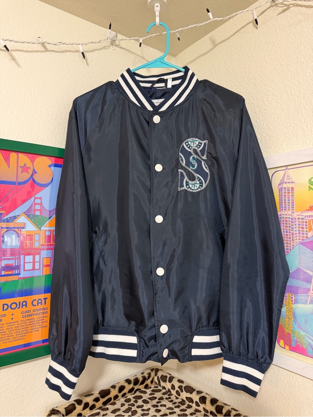 Reworked Mariners Navy Bomber Jacket